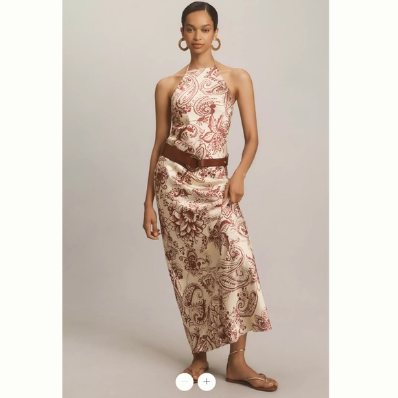 By Anthropologie Halter Printed Maxi Dress - Picture 1 of 4